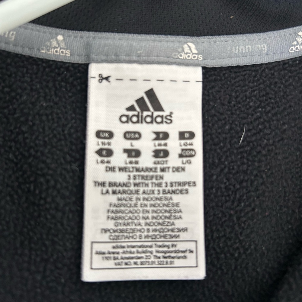 Adidas Black Half-Zip Pullover with White Stripes. - Picture 6 of 6